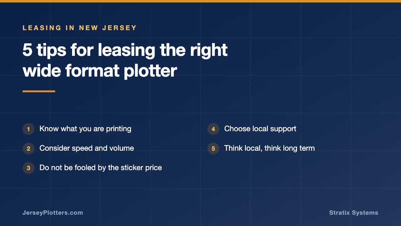 5 Tips for Leasing the Right Wide Format Plotter in New Jersey